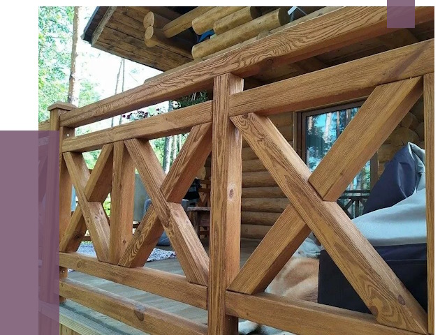 Деревянные перила под ключ в Зеленокумске от 7637 руб. 