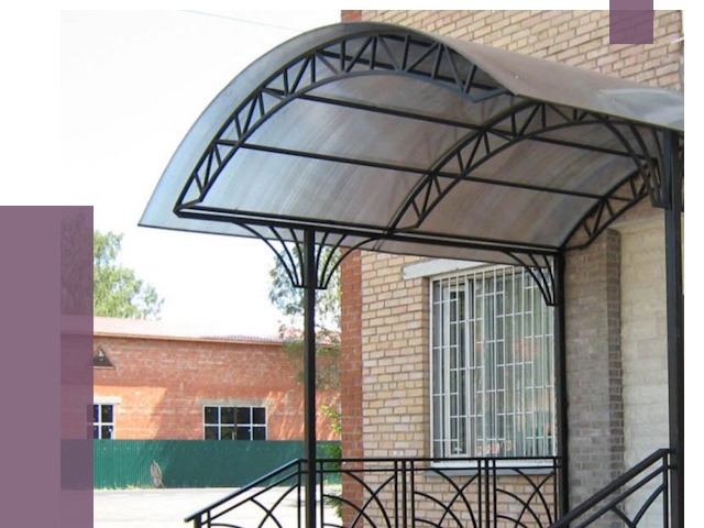 Металлические навесы и козырьки в Зеленокумске от 12728 руб.