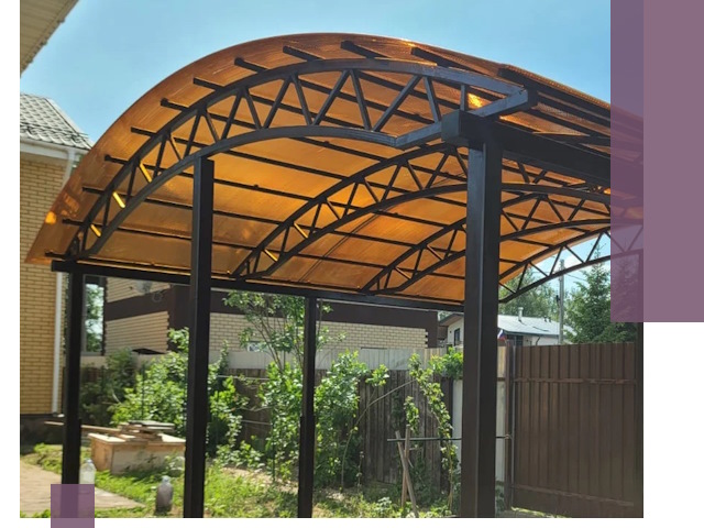 Изготовление навесов под ключ в Зеленокумске из качественных материалов