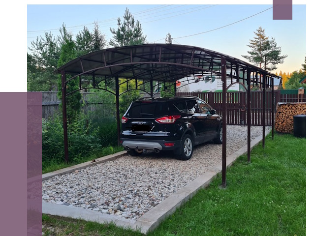 Навесы для автомобиля в Зеленокумске от 13084 руб.  | ПРОЛЁТ-Злм