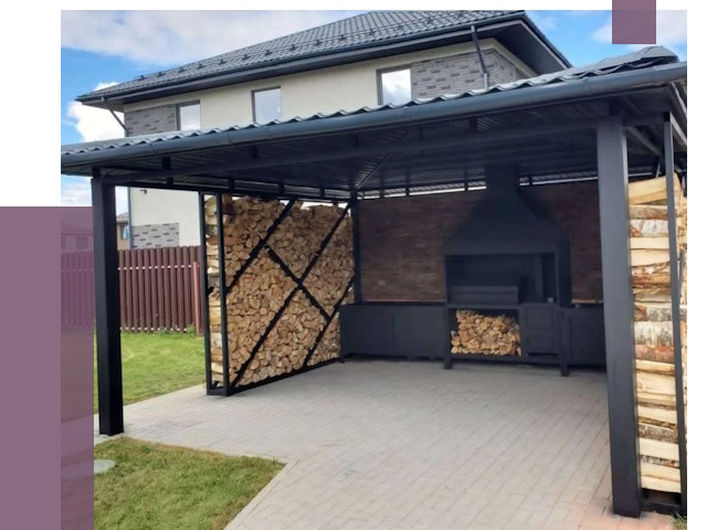 Навесы для барбекю в Зеленокумске от 12677 руб. под ключ | ПРОЛЁТ-Злм