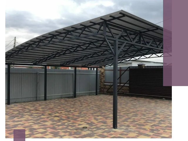 Металлические навесы под ключ в Зеленокумске — изготовление и монтаж