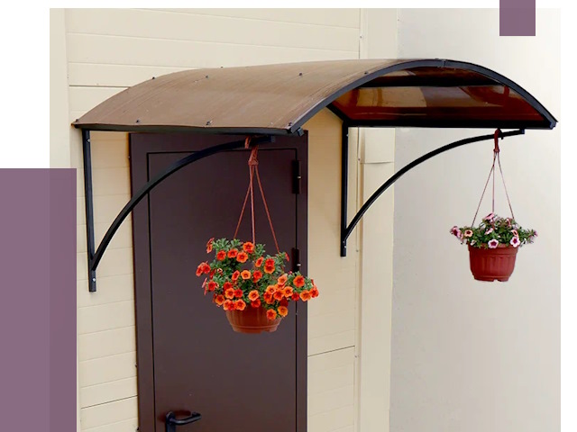 Козырьки над входом в Зеленокумске от 14764 руб.  | ПРОЛЁТ-Злм