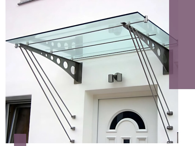 Козырьки над входом под ключ в Зеленокумске — изготовление и монтаж