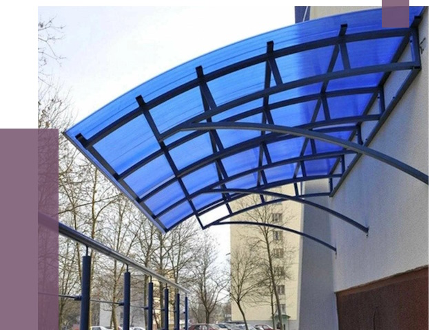 Козырьки из поликарбоната в Зеленокумске от 4276 руб. под ключ | ПРОЛЁТ-Злм