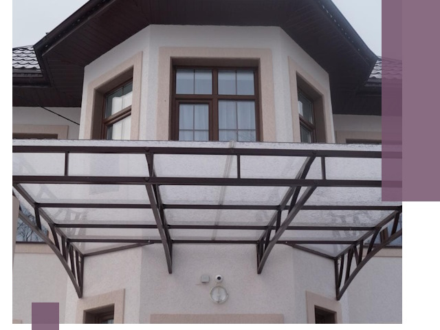 Козырьки из поликарбоната под ключ в Зеленокумске