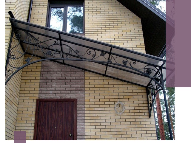 Односкатные козырьки из металла под ключ в Зеленокумске